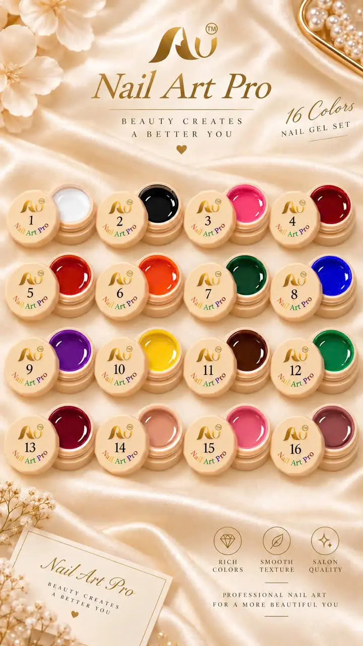 AU Nail Art Pro Professional Design Gel 16-color full set