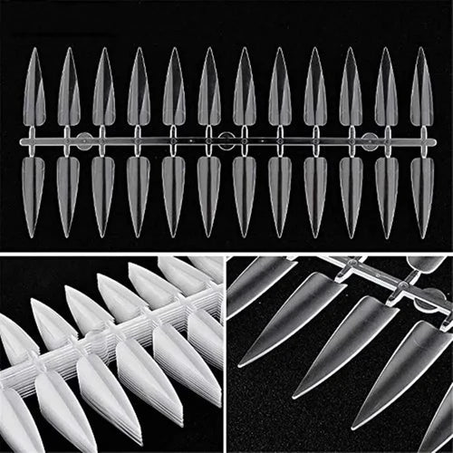 AU NAILS clear stiletto nail practice tips, 240 pieces per bag