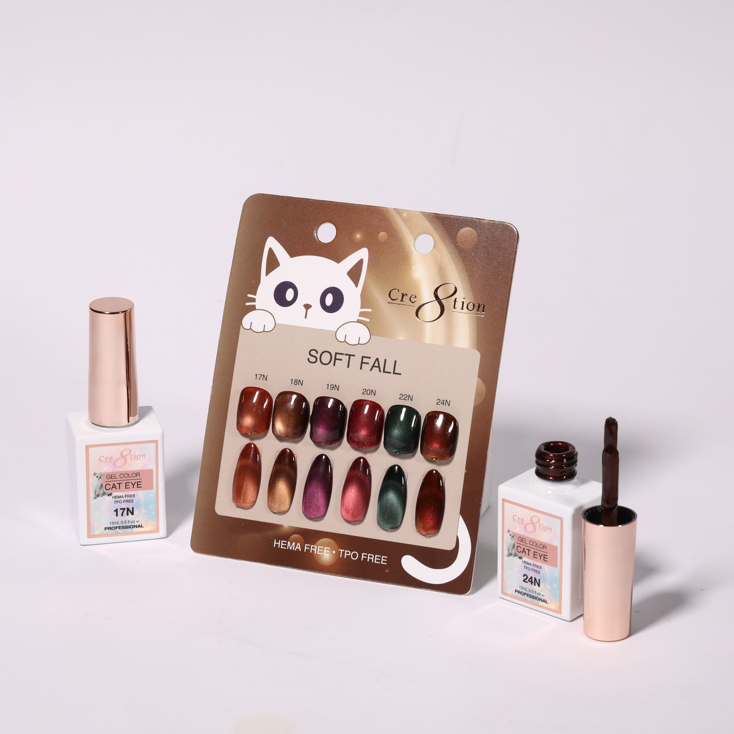 Cre8tion Cat Eye Soft Fall Set – 6 Colors magnetic gel color set