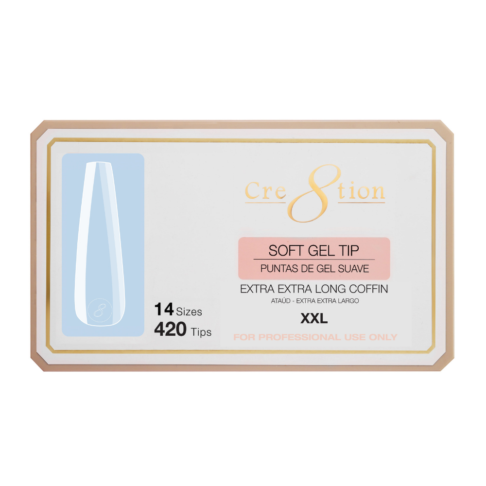 Cre8tion Soft Gel Tips - COFFIN XXL