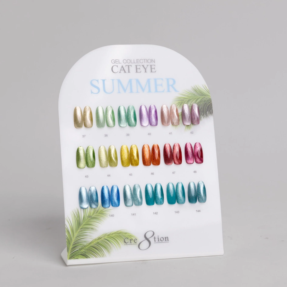Cre8tion Cat Eye Gel Polish 0.5 oz – Summer Collection (18 Colors #37–#48, #139–#144)