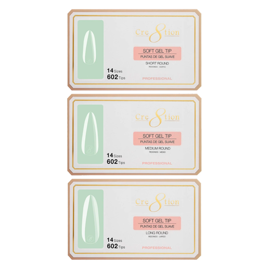 Cre8tion Soft Gel Tips - ROUND short