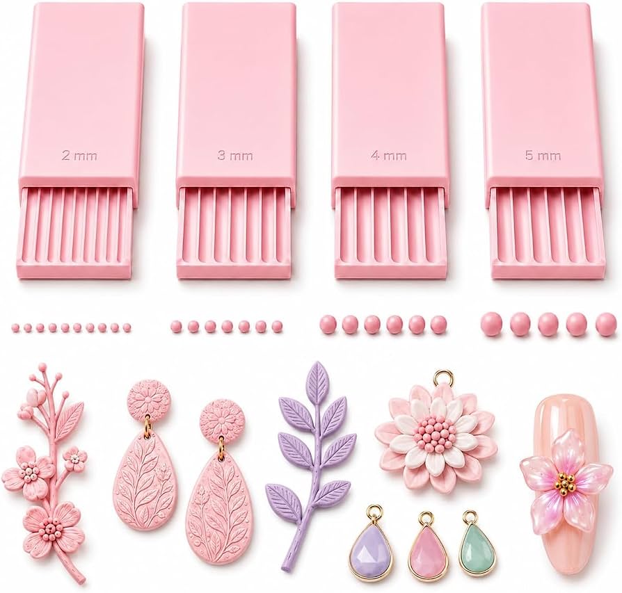 AU Nails 3D Gel Ball Maker Tool – 4 Pieces, Pink