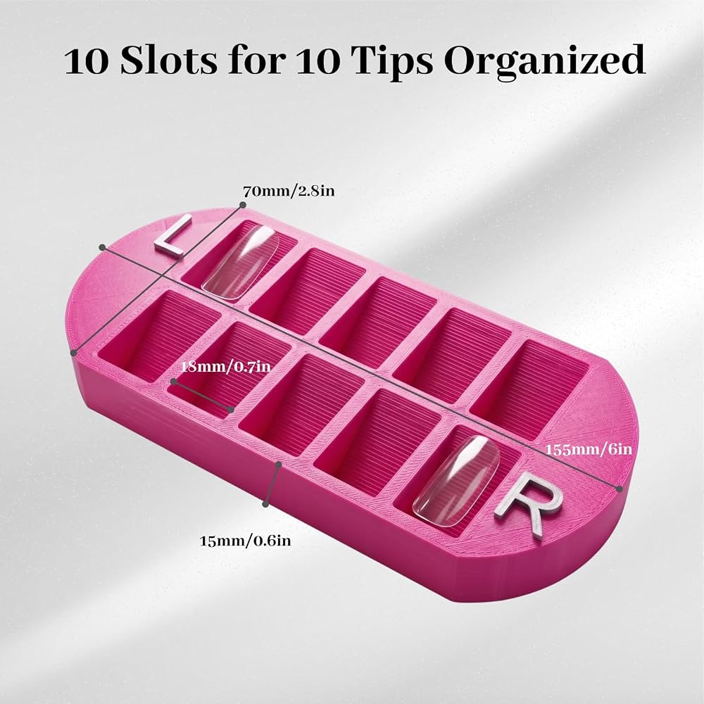 AU Nails Press-On Nail Tip Sorting Tray – Hot Pink