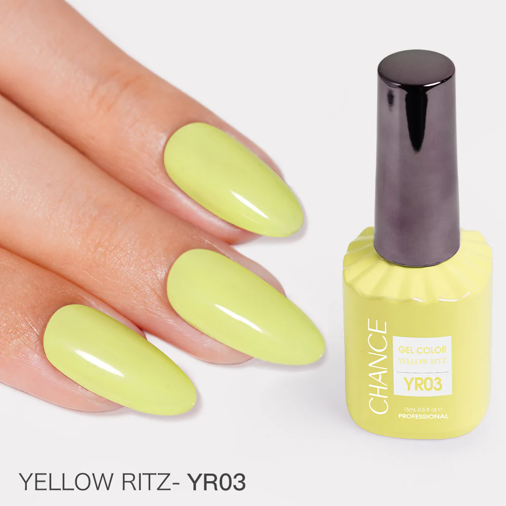 Chance Yellow Ritz Collection #12 – Gel Polish Set 0.5 oz (18 Colors YR01–YR18)