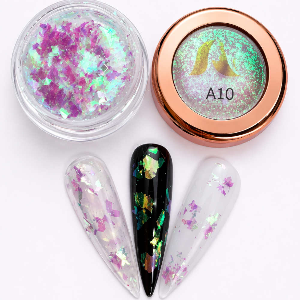 AU Nails Dreamy Glass Flakes Collection