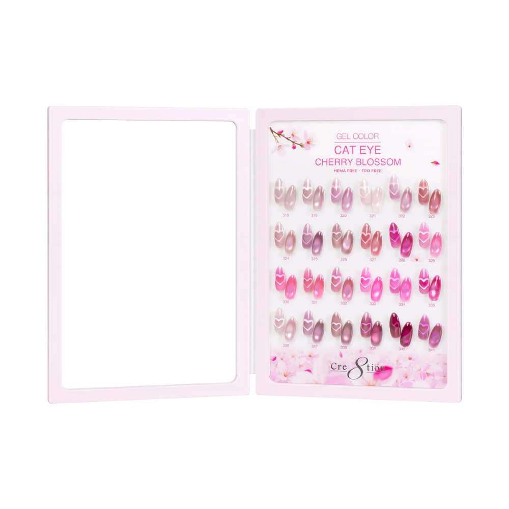 Cre8tion Cherry Blossom Cat Eye Gel Kit – 24 Colors + 5 Free Top Coats