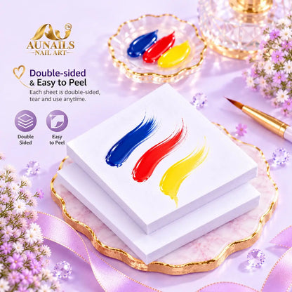 AU NAILS disposable nail art palette paper pad with gel color swatches