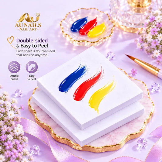 AU NAILS disposable nail art palette paper pad with gel color swatches