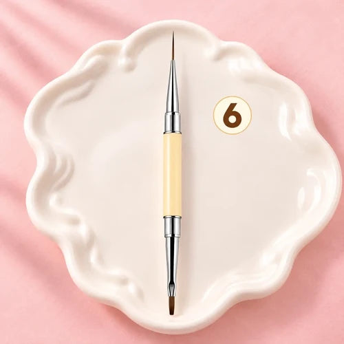 AU NAILS Premium Double-Ended Nail Art Brush No. 6