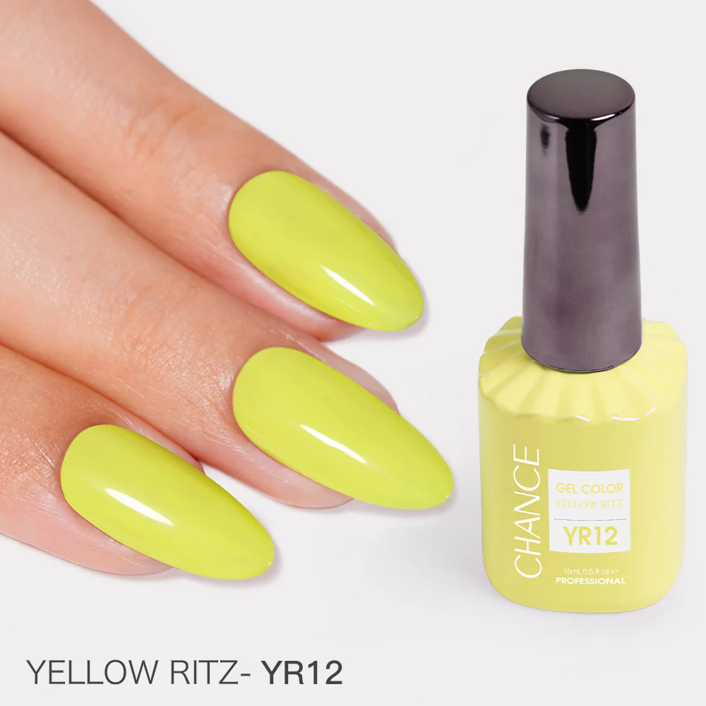 Chance Yellow Ritz Collection #12 – Gel Polish Set 0.5 oz (18 Colors YR01–YR18)