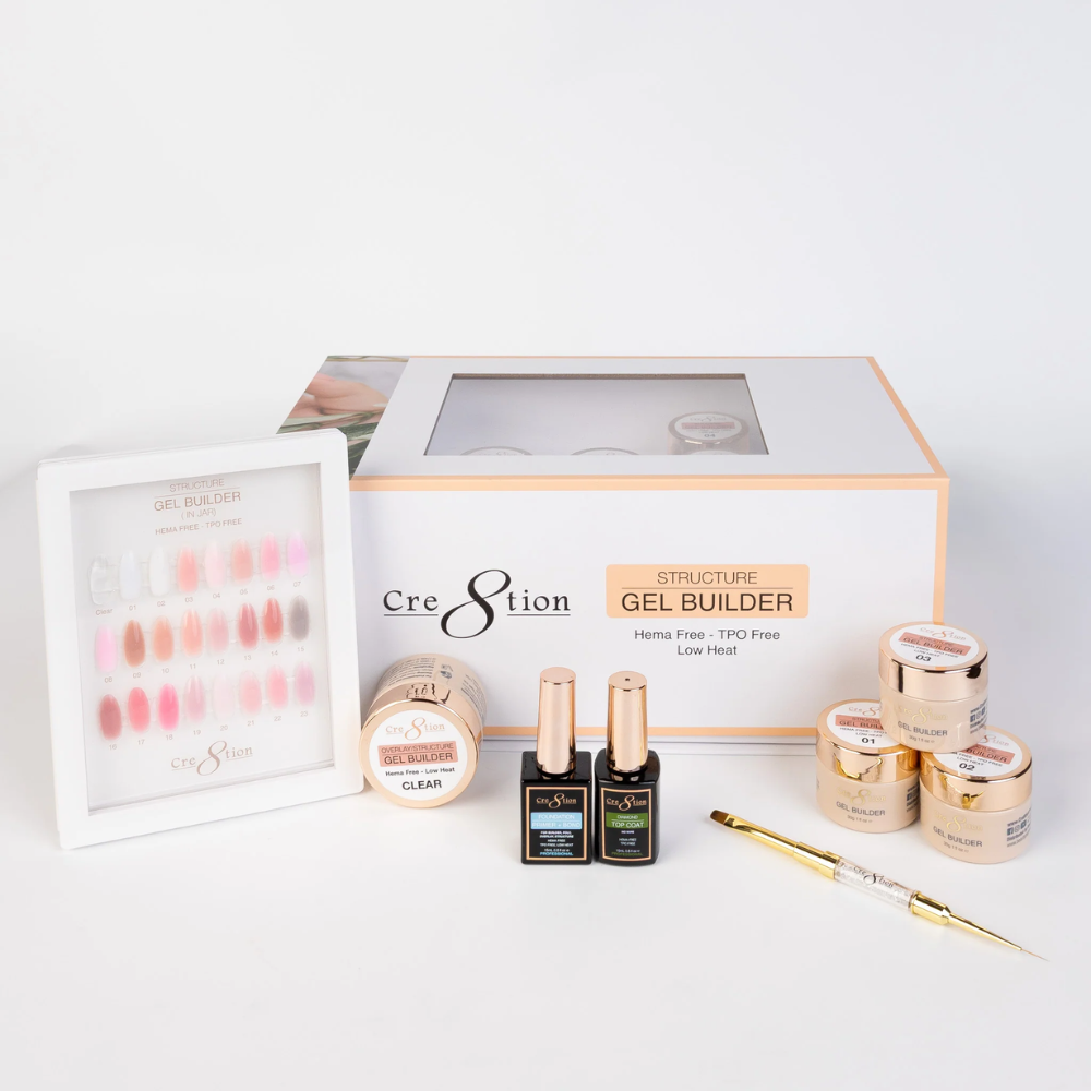 Cre8tion Gel Collection - Hema Free/TPO Free - Low Heat - Overlay/Builder Gel in Jar 24 Colors Kit