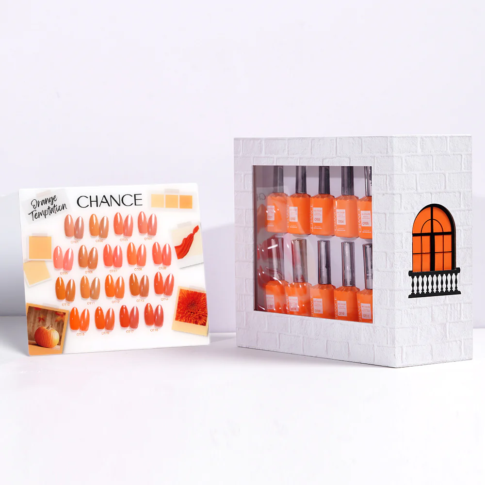 Chance Orange Temptation Collection #10 – Gel Polish Set 0.5 oz (18 Colors OT01–OT18)