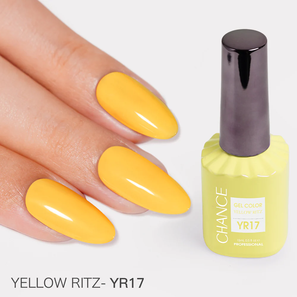 Chance Yellow Ritz Collection #12 – Gel Polish Set 0.5 oz (18 Colors YR01–YR18)