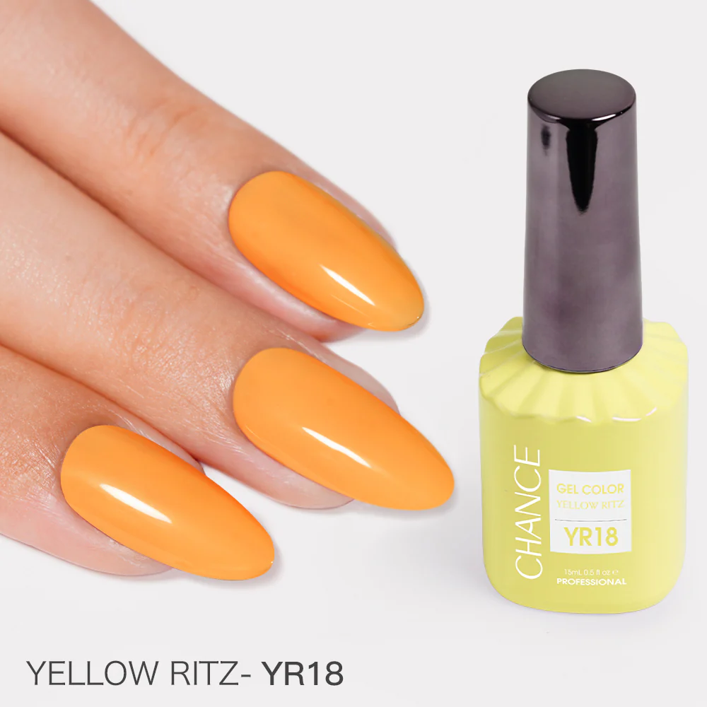 Chance Yellow Ritz Collection #12 – Gel Polish Set 0.5 oz (18 Colors YR01–YR18)