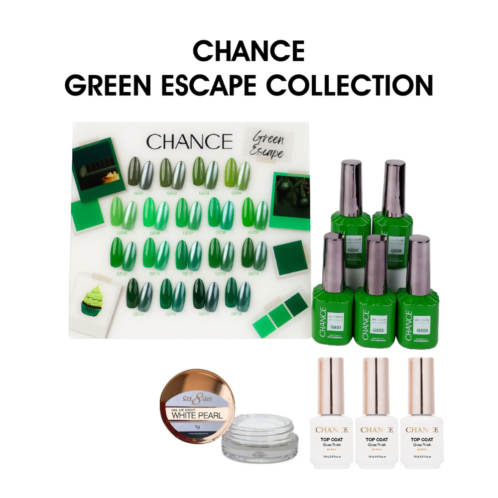 Chance Green Escape Collection #14 - Gel Polish Set 0.5 oz (18 Colors GE01-GE18)