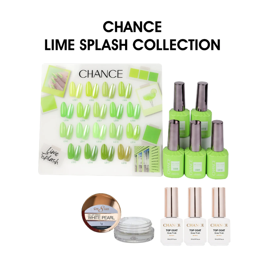 Chance Lime Splash Collection #13 - Gel Polish Set 0.5 oz (18 Colors LS01-LS18)