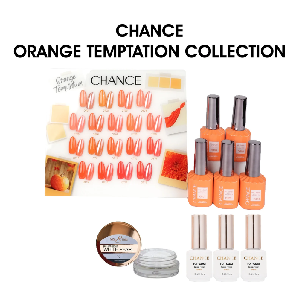 Chance Orange Temptation Collection #10 – Gel Polish Set 0.5 oz (18 Colors OT01–OT18)
