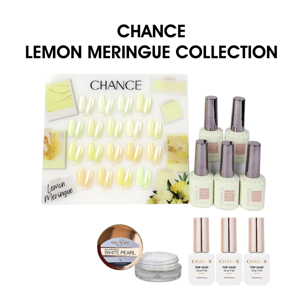 Chance Lemon Meringue Collection #11 – Gel Polish Set 0.5 oz (18 Colors LM01–LM18)