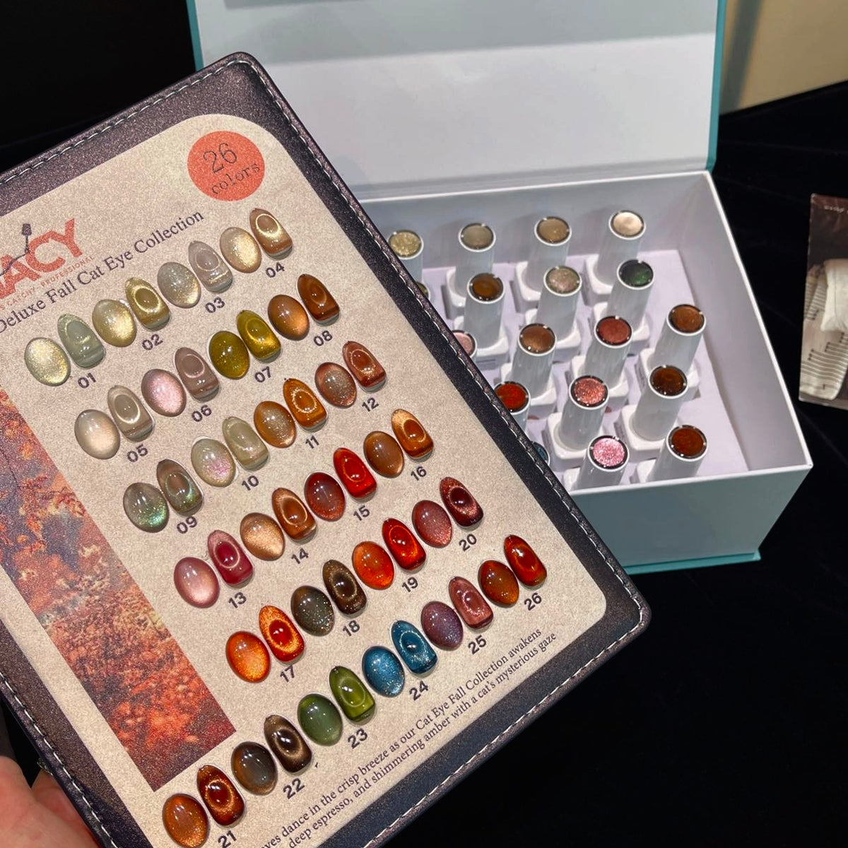 Nacy Deluxe Fall cat eye gel swatches