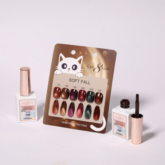 Cre8tion Cat Eye Soft Fall Set – 6 Colors magnetic gel color set