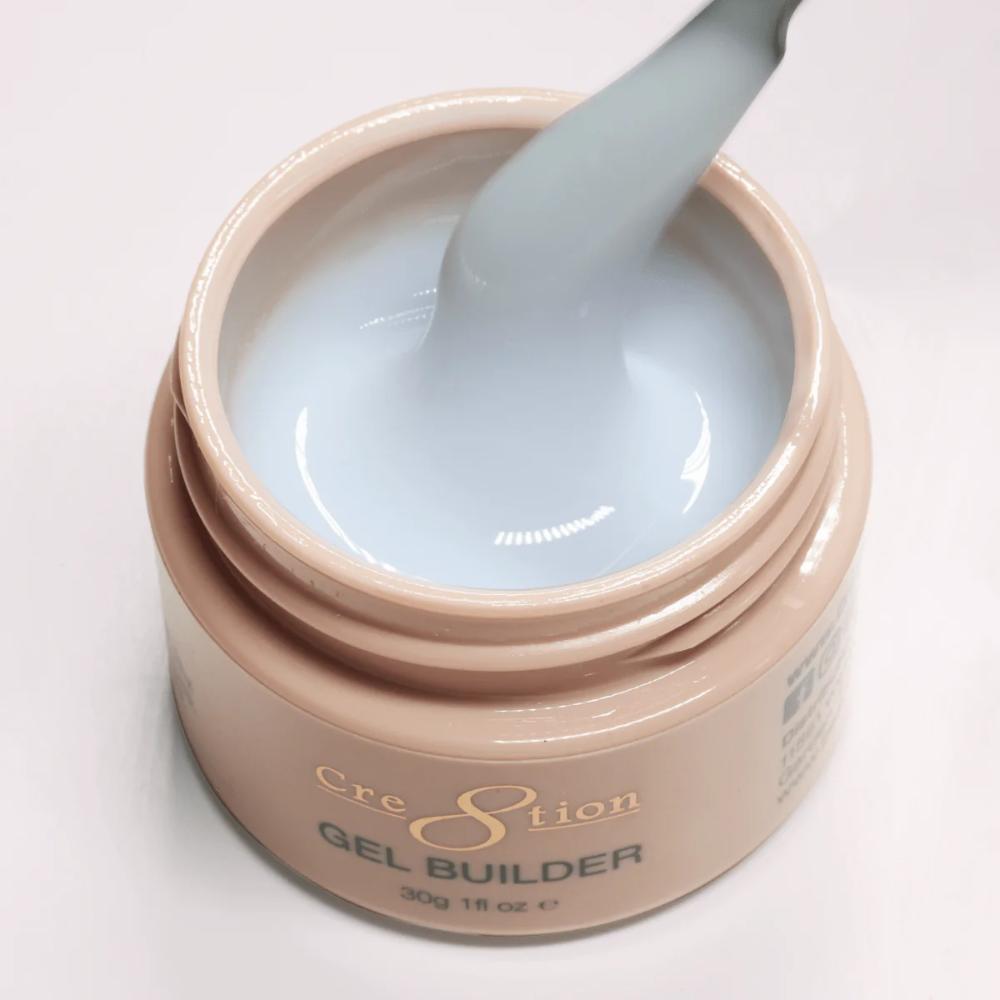 Cre8tion Overlay/Builder Gel in Jar 1oz - Hema Free/TPO Free - Low Heat - 01 Cloud Whisper