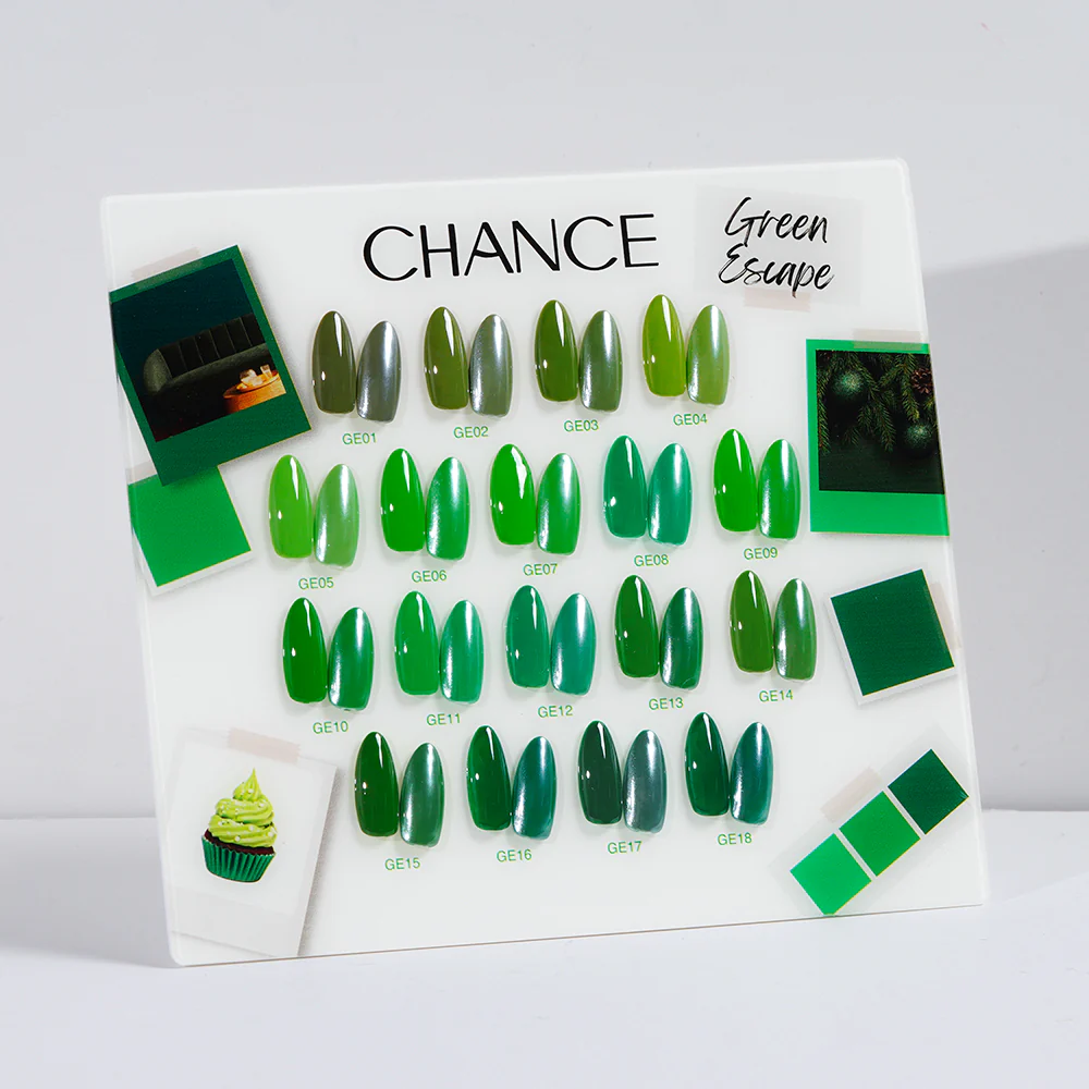 Chance Green Escape Collection #14 - Gel Polish Set 0.5 oz (18 Colors GE01-GE18)