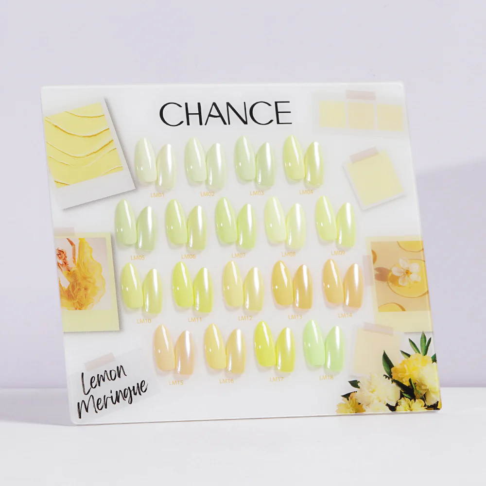 Chance Lemon Meringue Collection #11 – Gel Polish Set 0.5 oz (18 Colors LM01–LM18)