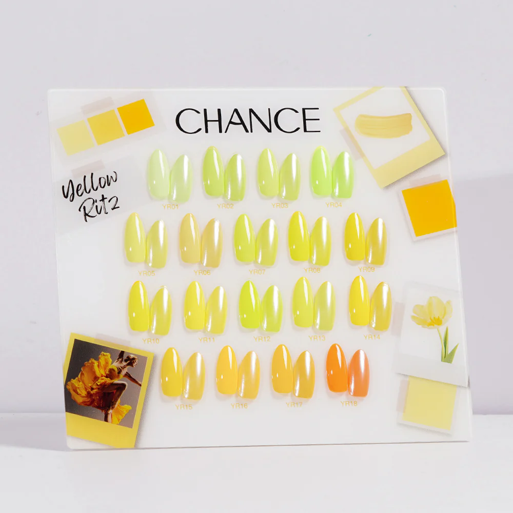 Chance Yellow Ritz Collection #12 – Gel Polish Set 0.5 oz (18 Colors YR01–YR18)