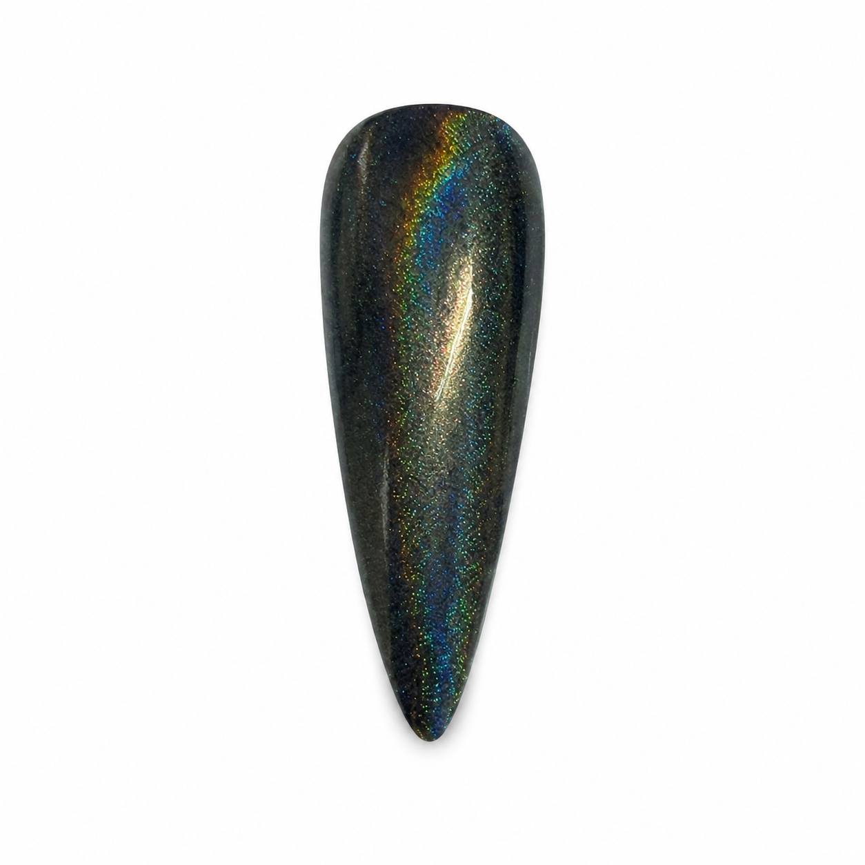 AU Nails White Rainbow Chrome Powder