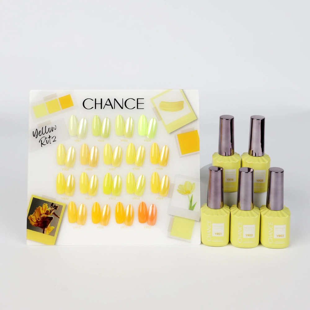 Chance Yellow Ritz Collection #12 – Gel Polish Set 0.5 oz (18 Colors YR01–YR18)