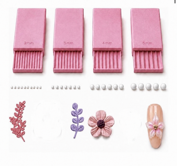 AU Nails 3D Gel Ball Maker Tool – 4 Pieces, Pink