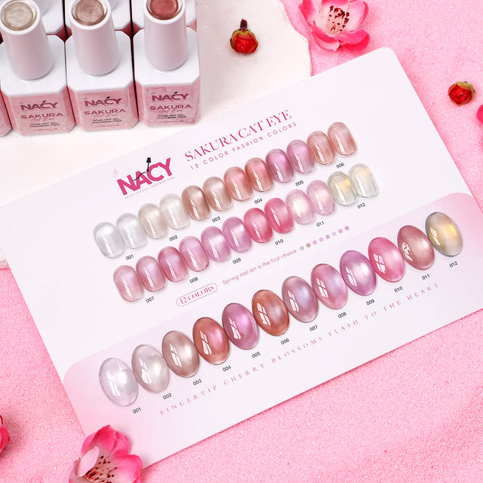 Nacy Sakura 12-color cat eye gel set