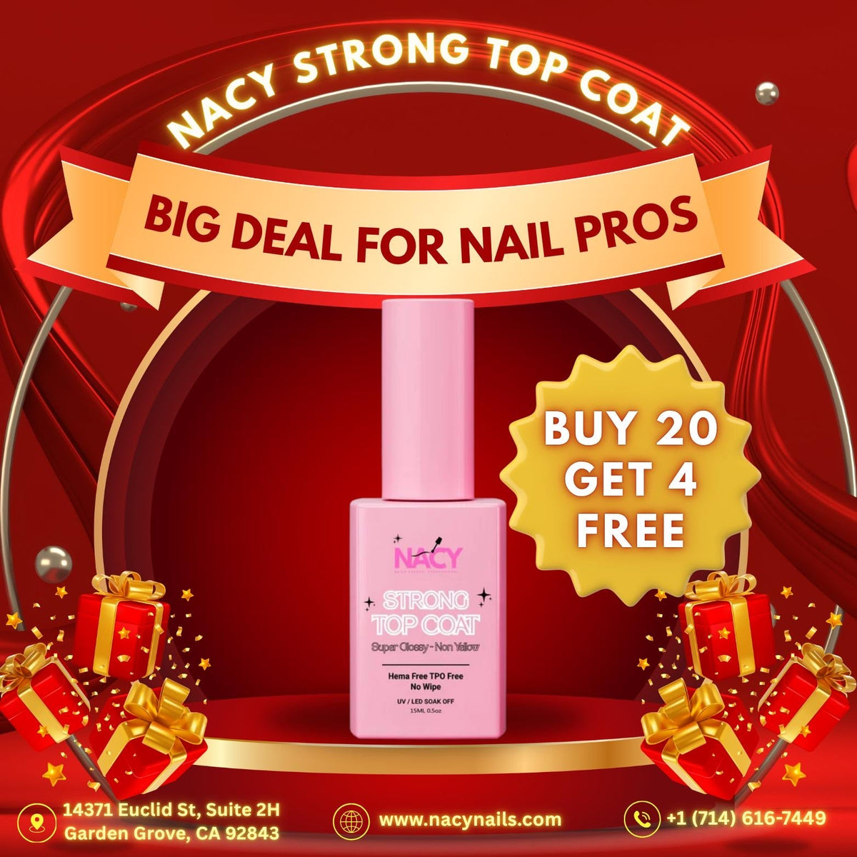 Nacy Shiny Strong Top Coat 12-bottle pack