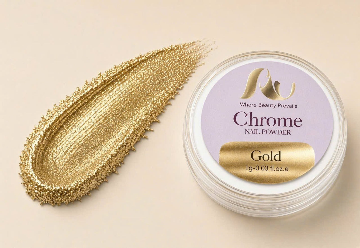 AU Nails Chrome Nail Powder – Silver, Gold & Red, 1g