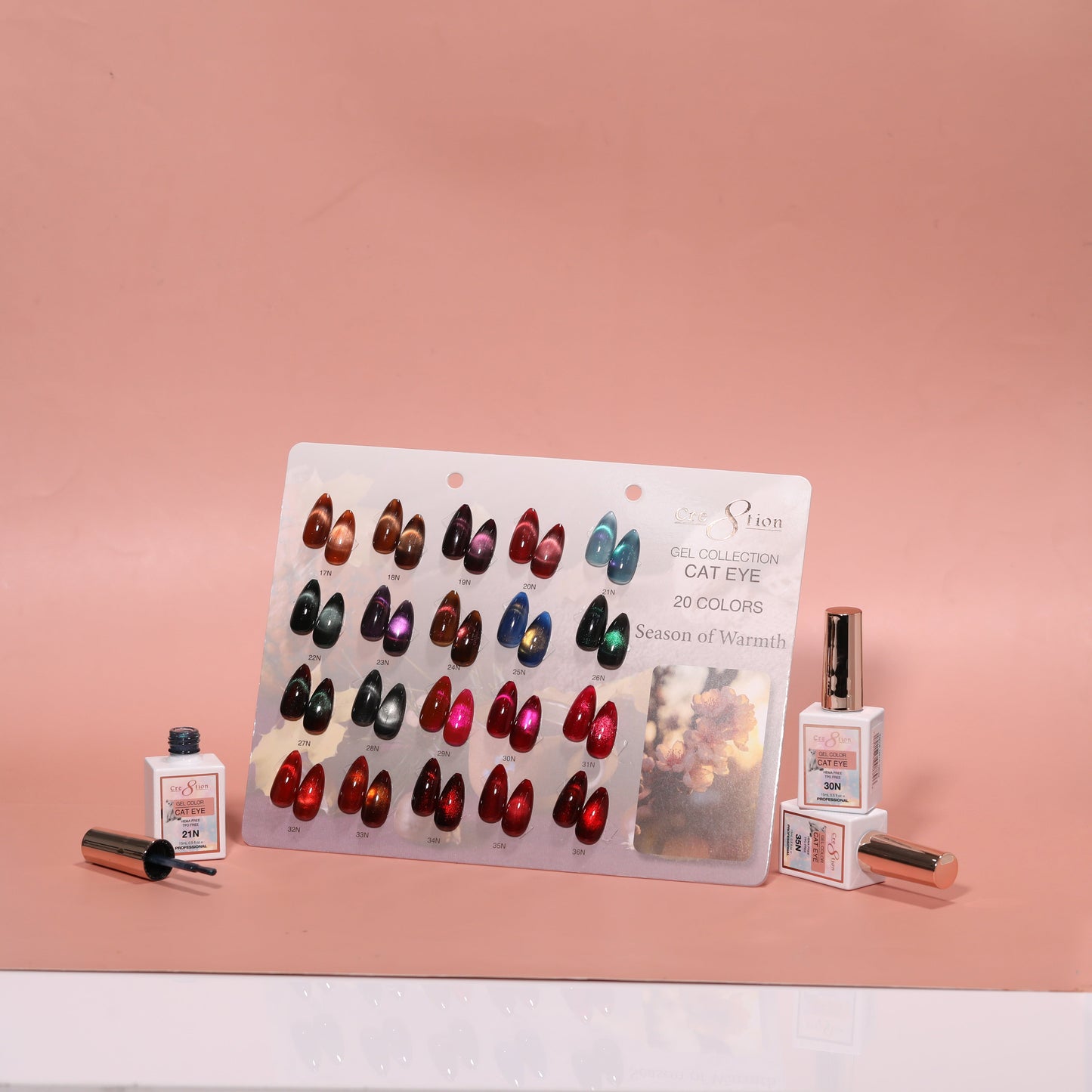 Cre8tion Cat Eye Season of Warmth Collection – 20 Colors magnetic gel color set