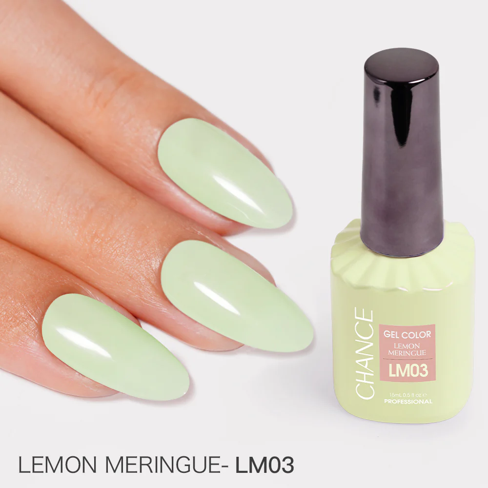 Chance Lemon Meringue Collection #11 – Gel Polish Set 0.5 oz (18 Colors LM01–LM18)