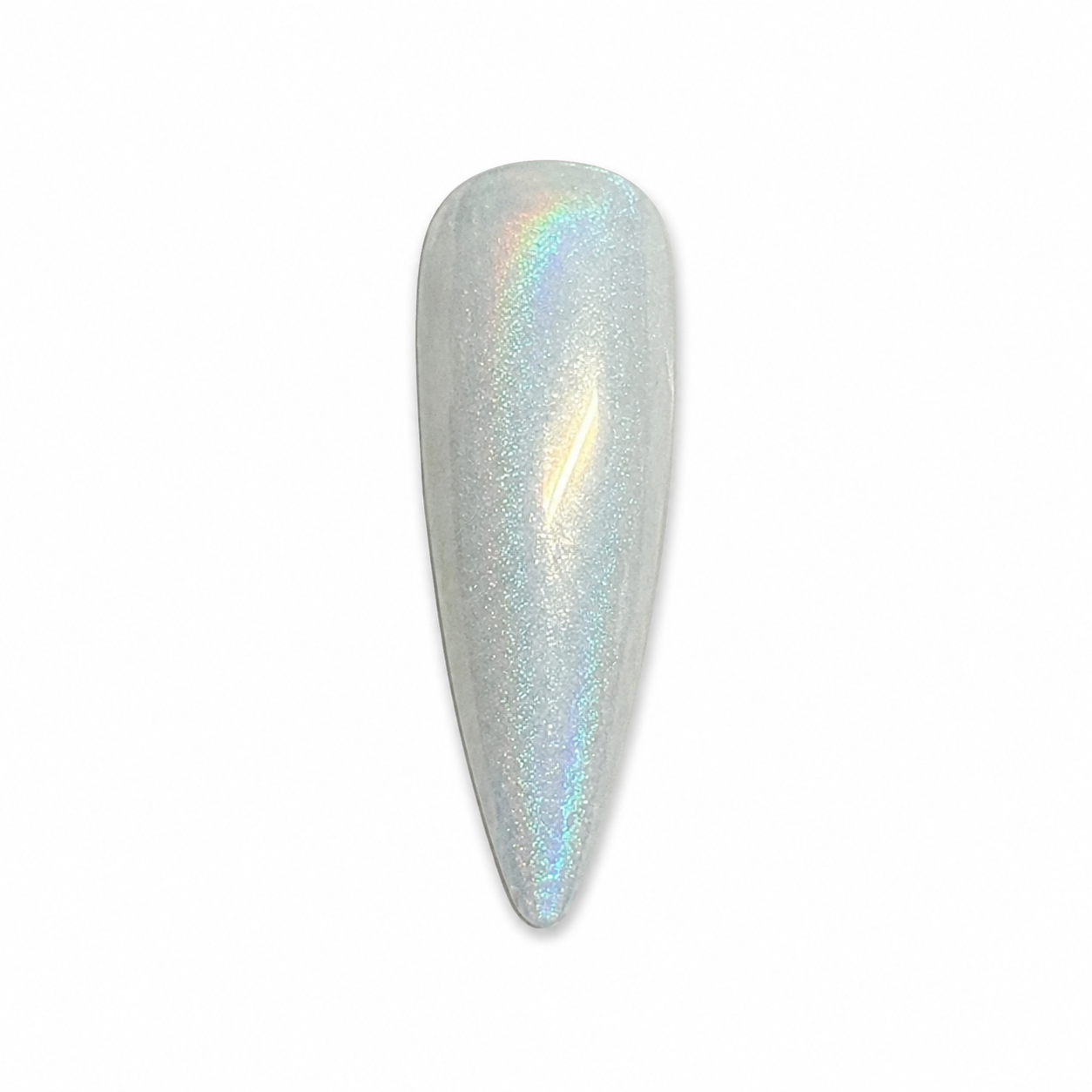 AU Nails White Rainbow Chrome Powder