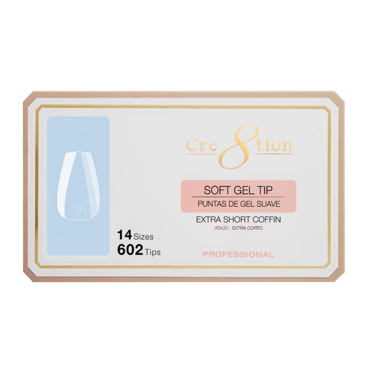 Cre8tion Soft Gel Tips - COFFIN extra short