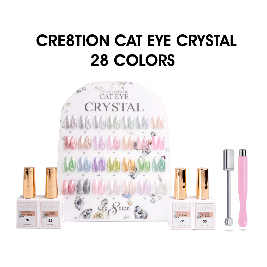 Cre8tion Cat Eye Gel Crystal Collection – 28 Colors complete set