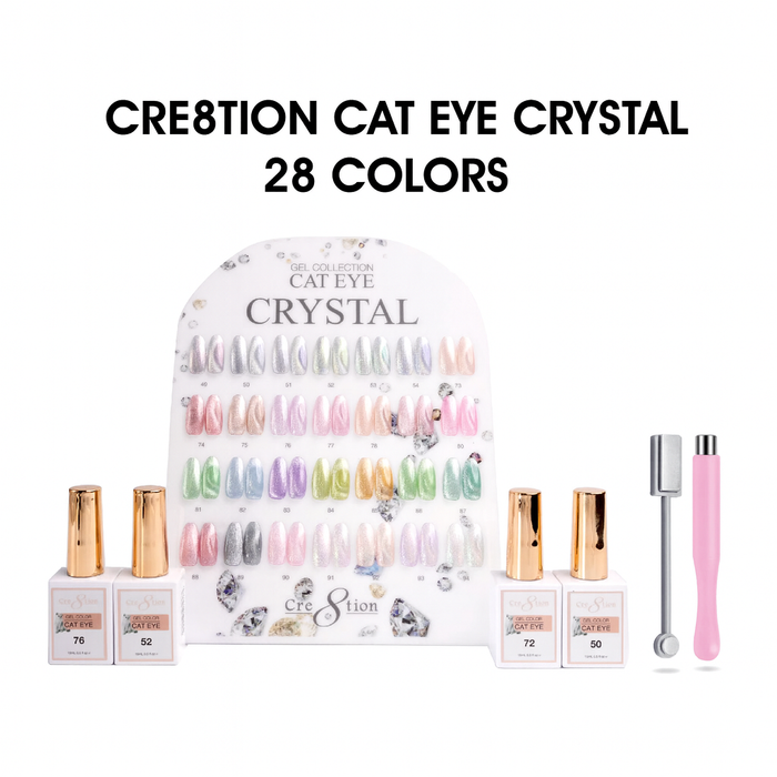 Cre8tion Cat Eye Gel Crystal Collection – 28 Colors complete set