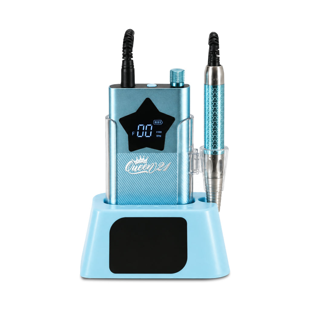 Queen 21 rechargeable nail drill in Light Blue