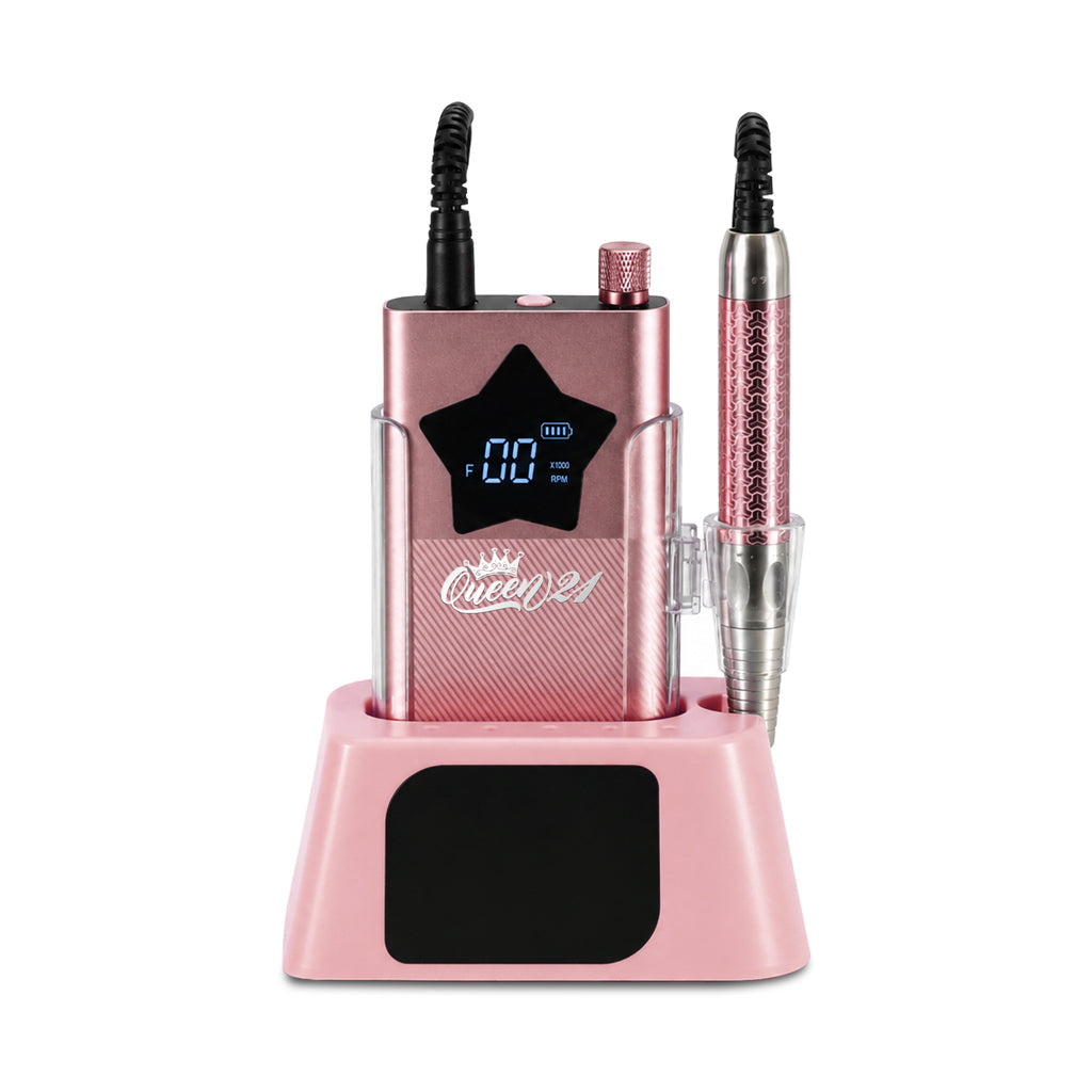 Queen 21 rechargeable nail drill in Pink