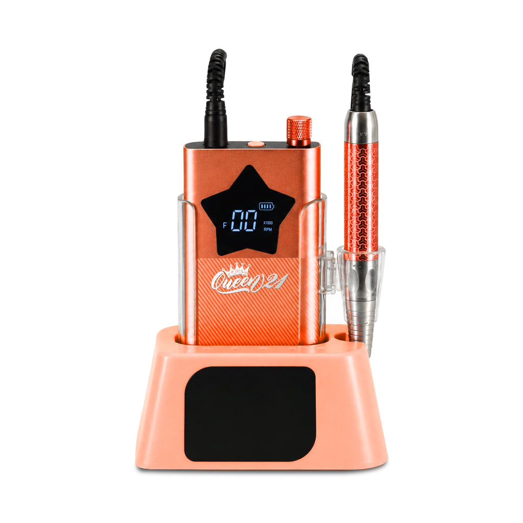 Queen 21 rechargeable nail drill in Orange