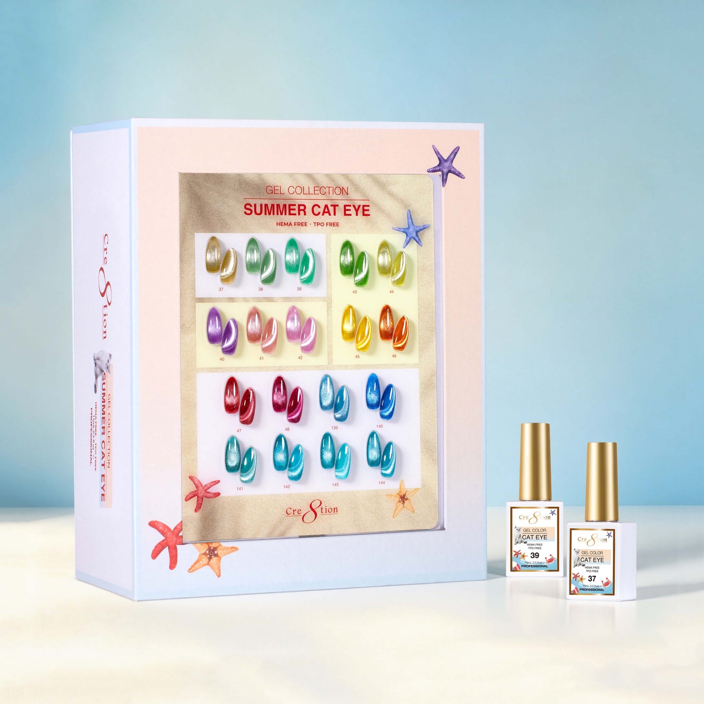Cre8tion Cat Eye Gel Summer Collection – 18 Colors complete set