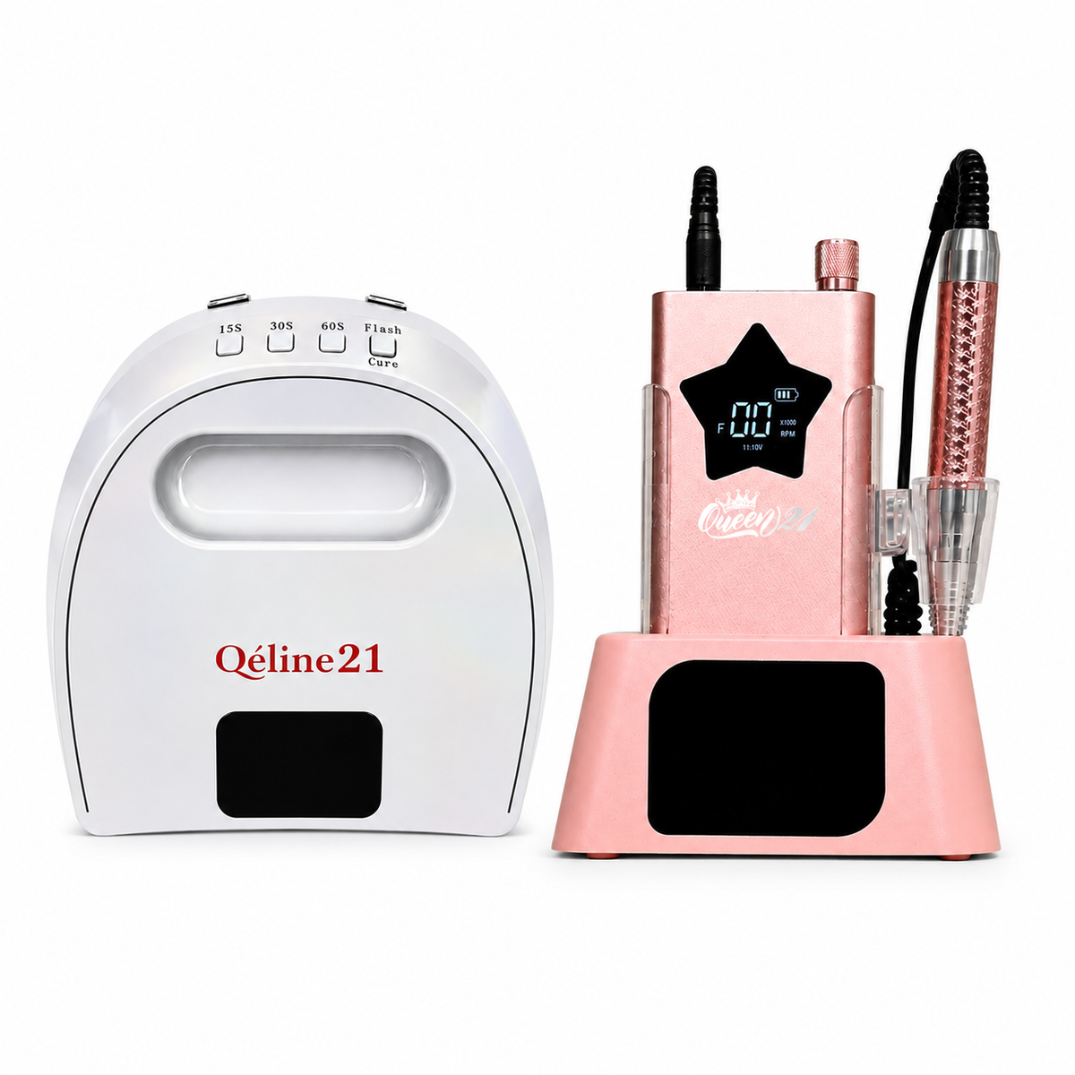 Queen 21 72W nail lamp and rechargeable nail drill combo